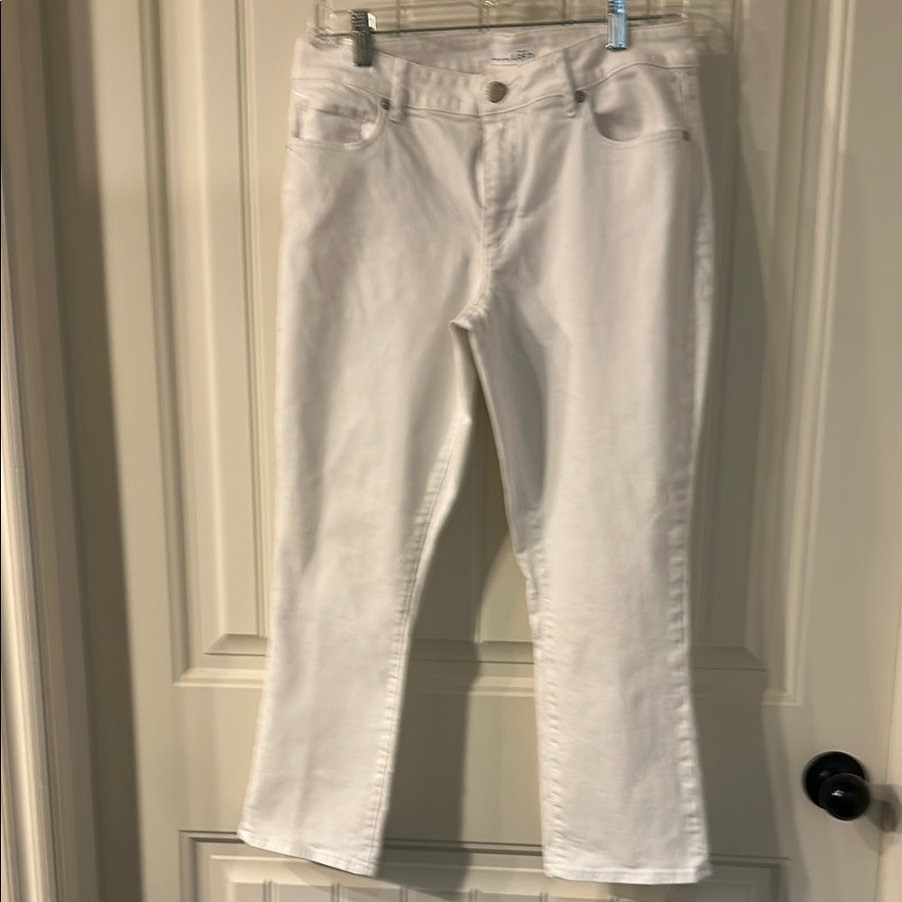 LOFT Women's CURVY size 29/8 White Kick Crop Jeans